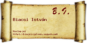 Biacsi István névjegykártya