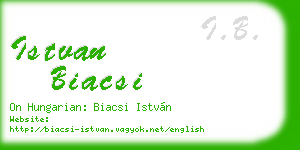 istvan biacsi business card